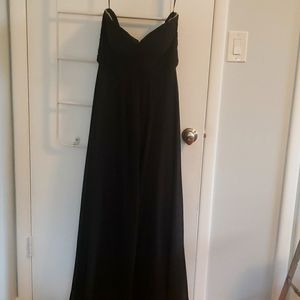 Black long simple bridesmaid dress or evening dress
